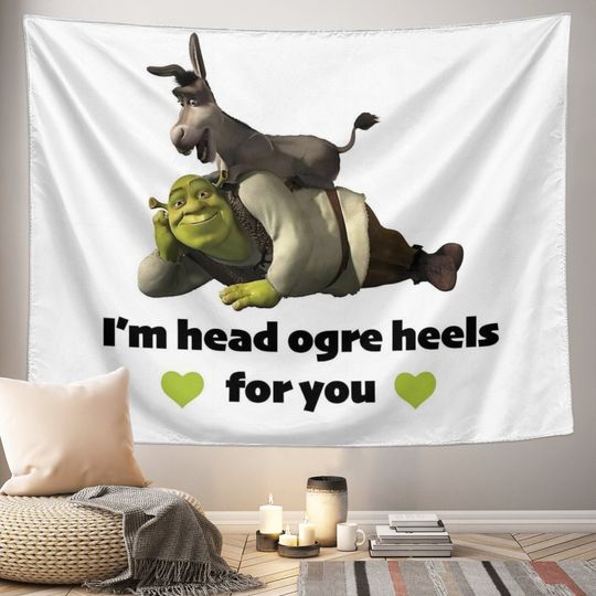 Funny Meme Tapestry Shrek Tapestry, Wall Hanging Backdrop Party Decor