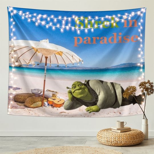 Funny Meme Tapestry Shrek Tapestry, Wall Hanging Poster Backdrop Party Decor