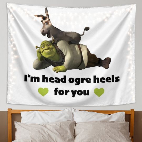 Funny Meme Tapestry Shrek Tapestry, Wall Hanging Backdrop Party Decor