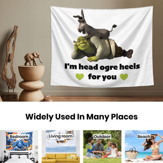 Funny Meme Tapestry Shrek Tapestry, Wall Hanging Backdrop Party Decor
