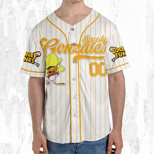 Custom Looney Tune Speedy Gonzales Simple Baseball, Baseball Team Outfit, Gift for Space Jamz Fans, Tune Squad Jersey, Family Jersey
