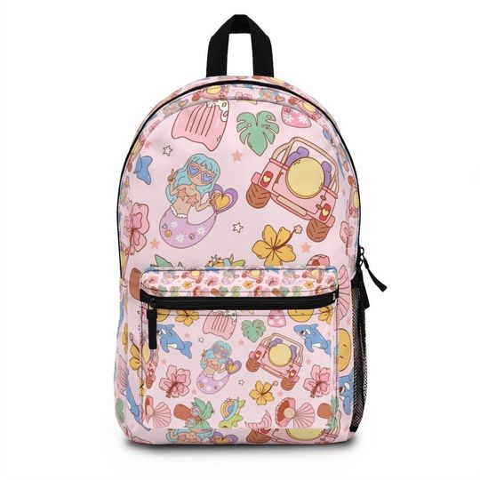 Beachy pink  Backpack, Disney Backpack, Disney Park Bag, Disney School Bag, Kids Backpack