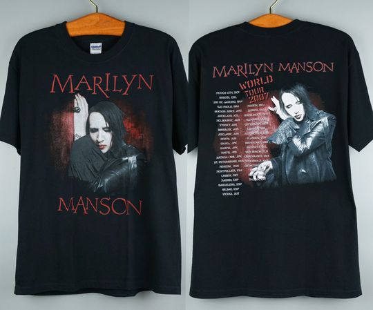 2007 Marilyn Manson World Tour T-Shirt, Vintage Marilyn Manson Tour Concert T-Shirt