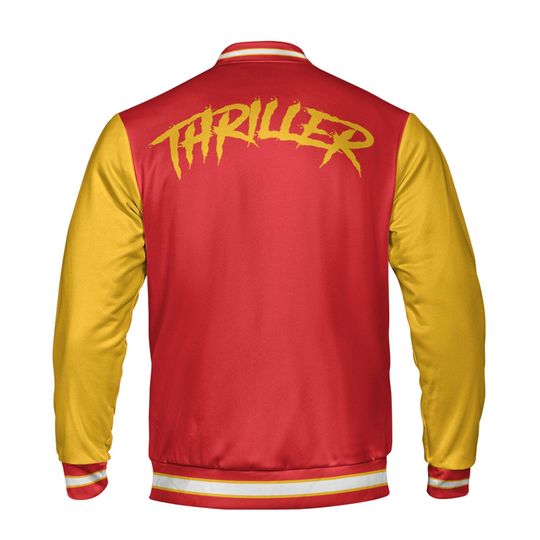 Custom Famous Zombies Thriller Halloween Week Red Baseball Jacket