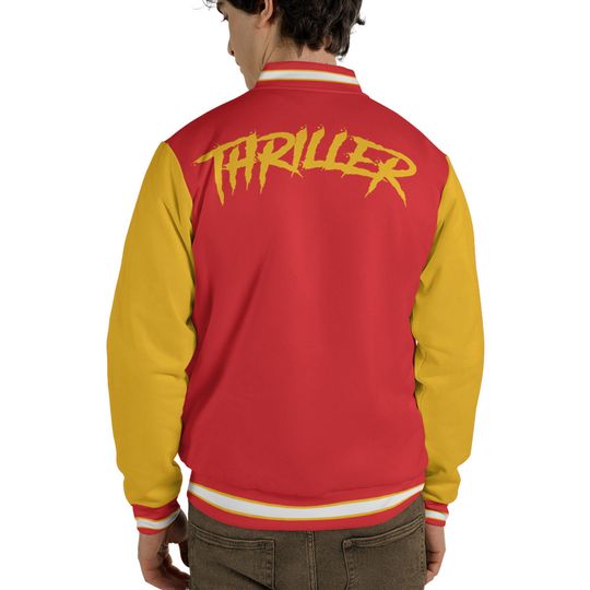 Custom Famous Zombies Thriller Halloween Week Red Baseball Jacket