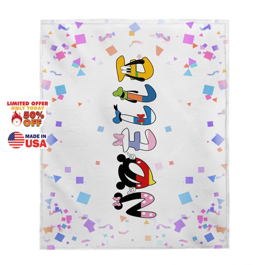 Personalized Mickey Mouse Blanket, Disney Name Blanket, Toy Story Blanket