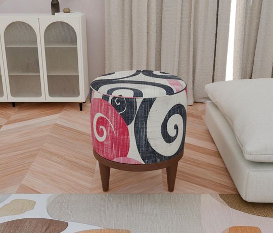 Modern & Artistic Round Ottoman - Versatile & Elegant Bench