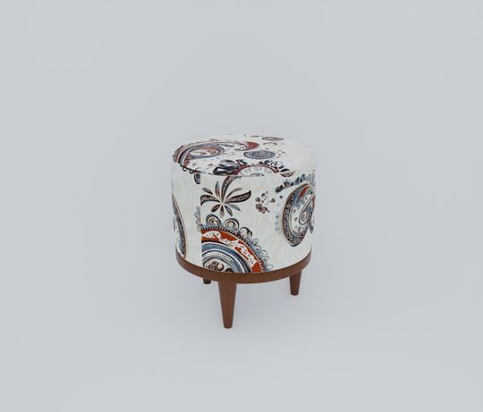 Chic Jute Pouf - Boho Round Entryway Ottoman