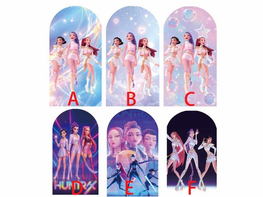 Custom Demon Hunt Birthday Arch Backdrop Cover Girl Kids Idol Party Rumi Zoey Baby Chiara Decor Sign