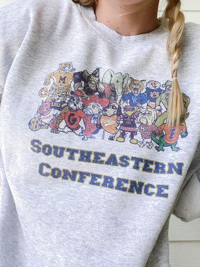 Vintage Southeastern Conference, SEC Sweatshirt, College Sweatshirt
