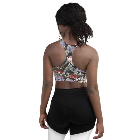 Jungle Flowers Longline sports bra