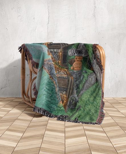 Hagrid's Hut Woven Tapestry Blanket, Harry Potter Inspired Decor