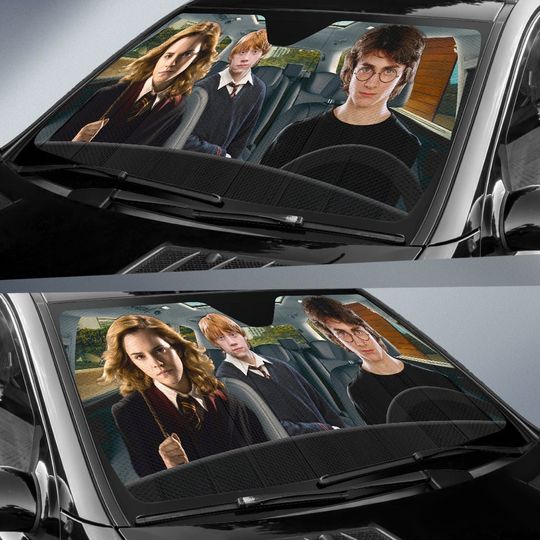 Harry Potter Driving 3D All Over Print Car Sun Shade