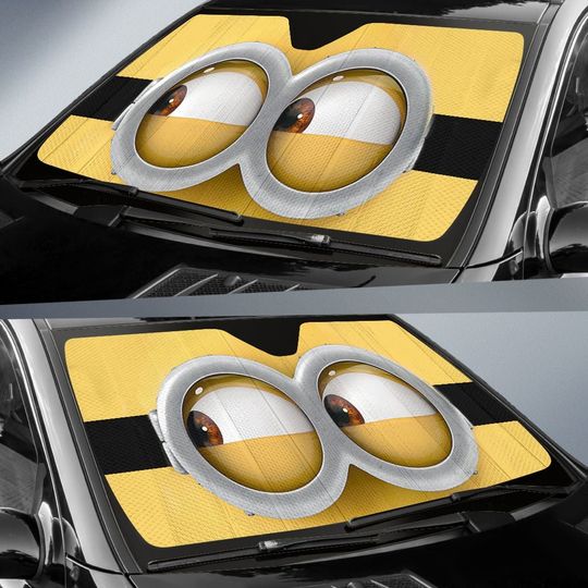 Minion Eyes 3D All Over Print Car Sun Shade