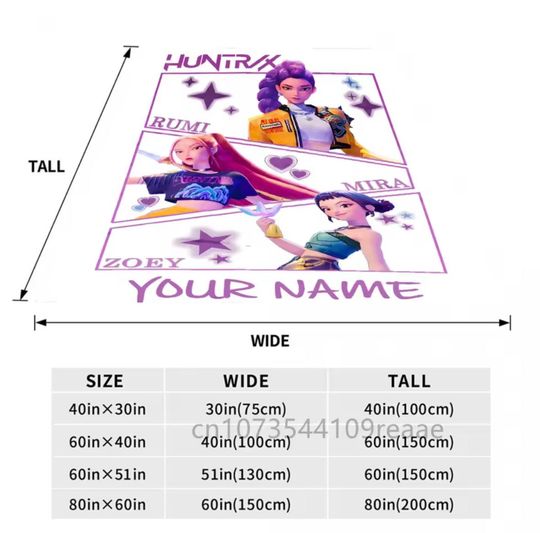 Personalized K-Pop Throw Blanket  Custom Name Fan Gift
