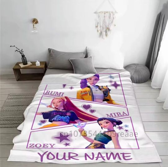Personalized K-Pop Throw Blanket  Custom Name Fan Gift