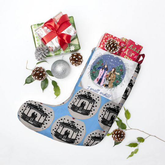 Merry Gilmore Girls Stars Hollow Rory Lorelei Lukes Chilton Snow Coffee Christmas Tree Holiday Stocking Gift