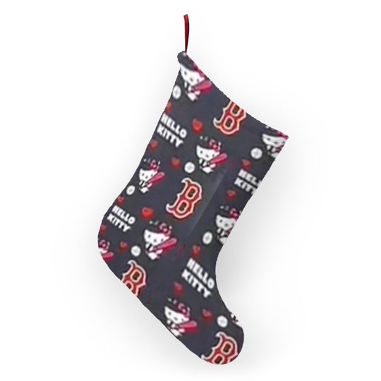 Merry Boston Red Sox Kitty Christmas Tree Stocking Baseball Cat Holiday Gift