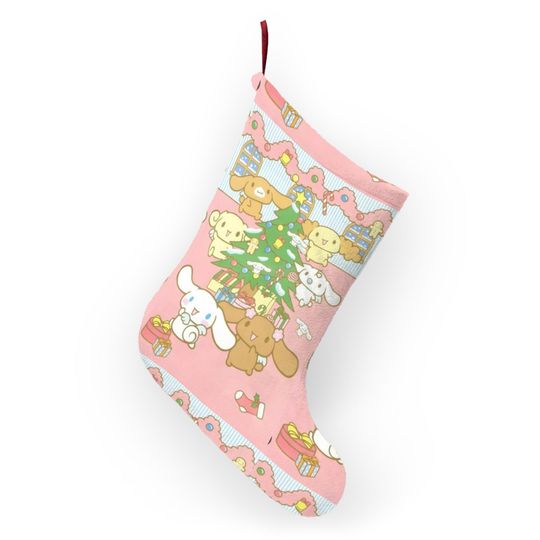 Retro Cinnamonroll Rabbit Bunny Kitty Christmas Kitty Stocking Holiday Present Gift Pink