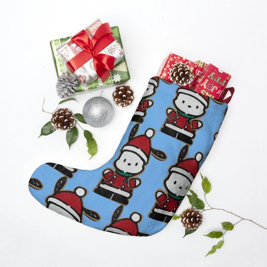 Retro Merry Pochacco Dog Kitty Christmas Tree Holiday Stocking Gift Present