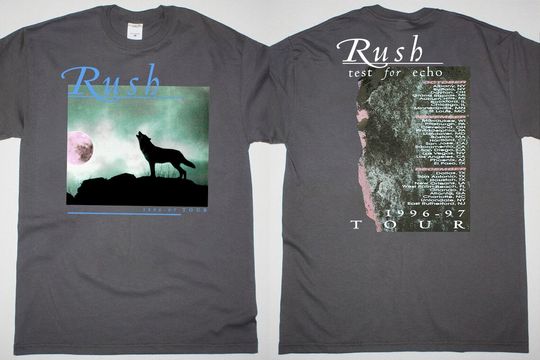 Rush Test For Echo 1996-97 Tour, 90s Rush Band Double Sided T-Shirt