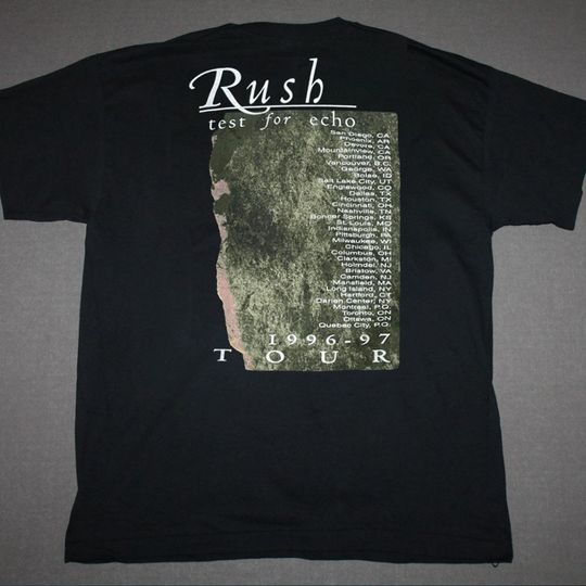 Rush Test For Echo 1996-97 Tour, 90s Rush Band Double Sided T-Shirt