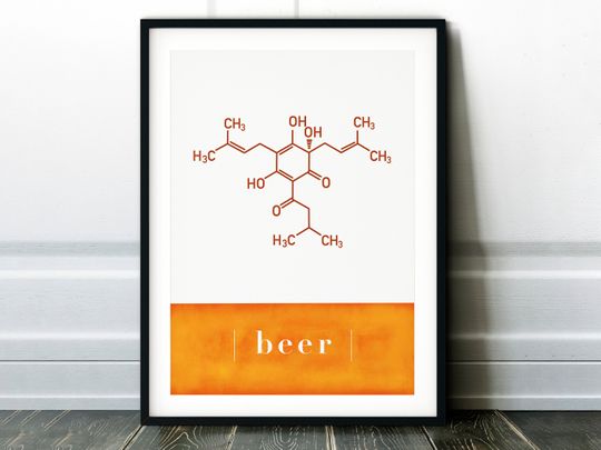 Oxytocin Molecule - Chemical Formula - Beer Print Poster