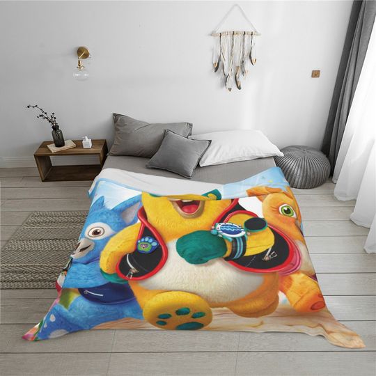 Disney Special Agent Oso Custom Name Soft Flannel Blanket Throw All Seasons Sofa Warm Blankets