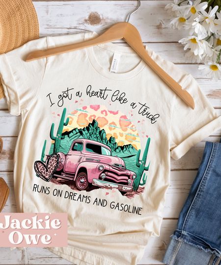 Heart Like a Truck T-Shirt, Song Lyrics T-Shirt, Cowgirl T-Shirt