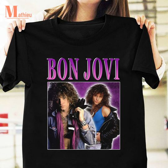 Bon Jovi Homage T-Shirt, Rock Band Shirt, Singer Jon Bon Jovi Shirt, Bon Jovi Band Shirt, Rock Music Lover Shirt, Bon Jovi Shirt For Fans
