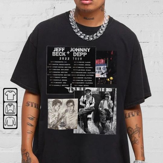 Jeff Beck Johnny Depp 2022 Tour Shirt, Vintage 90s Graphic North American Tour Shirt