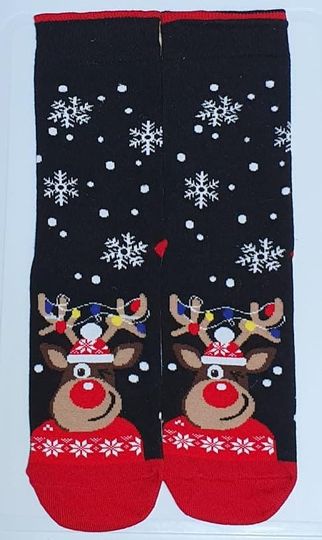 Christmas Socks 1 Pair Funny Designs Size 3 - 8 (Eur 36 - 42)