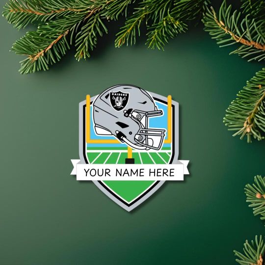 Las Vegas Raiders Personalized Shield Ornament