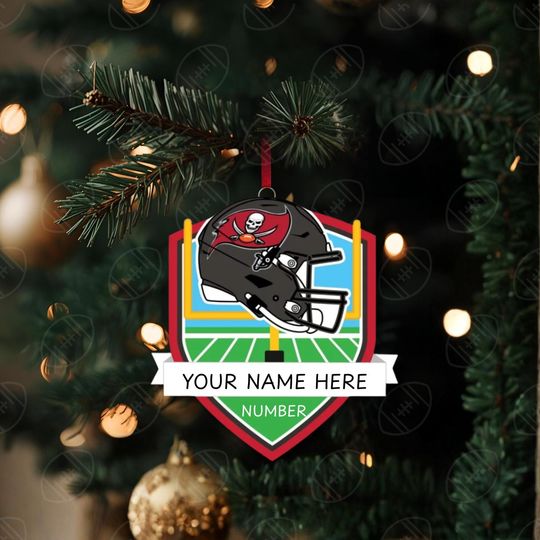 Tampa Bay Buccaneers Personalized Shield Ornament