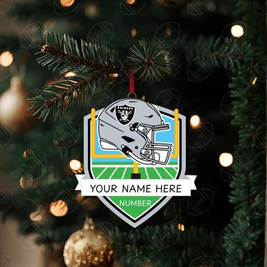 Las Vegas Raiders Personalized Shield Ornament