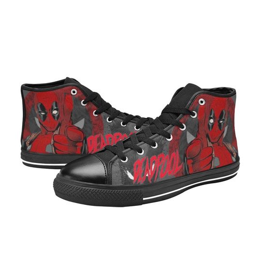 Deadpool High Top Sneakers, Deadpool Men Shoes