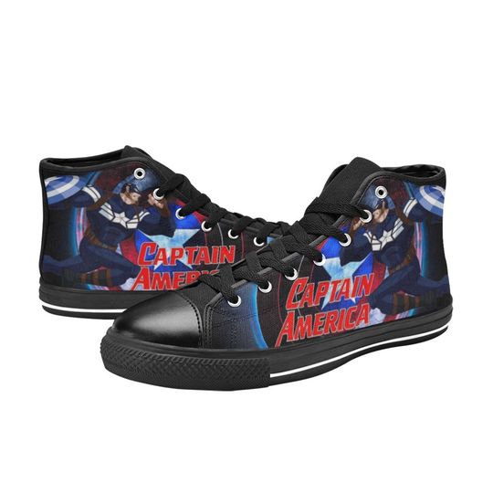 Captain America High Top Sneakers, Captain America Shoes