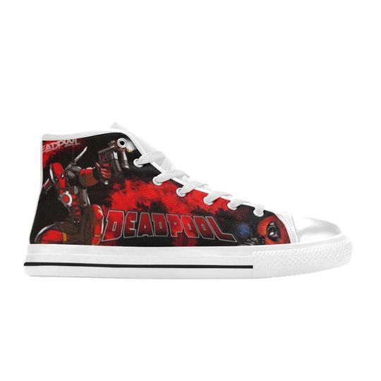 Deadpool Canvas High Top Sneakers, Deadpool Sneakers For Gift