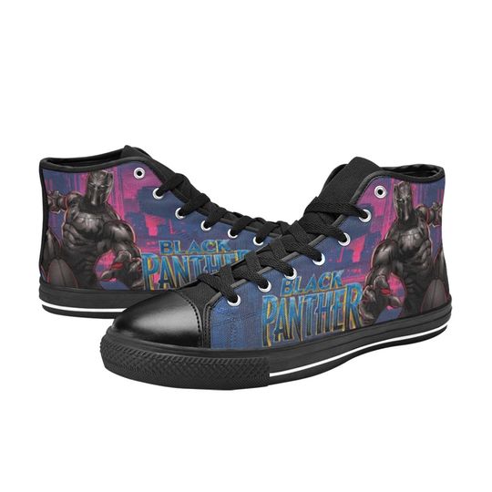 Black Panther High Top Sneakers, Hero Black Panther Shoes