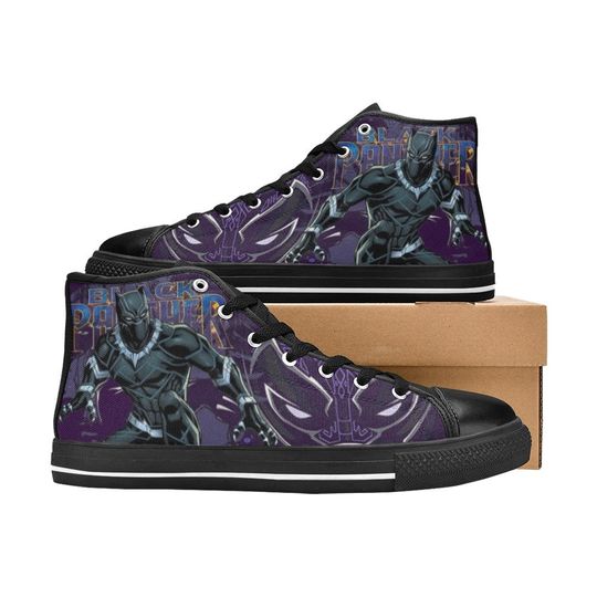 Black Panther Canvas High Top Sneakers, Black Panther Shoes
