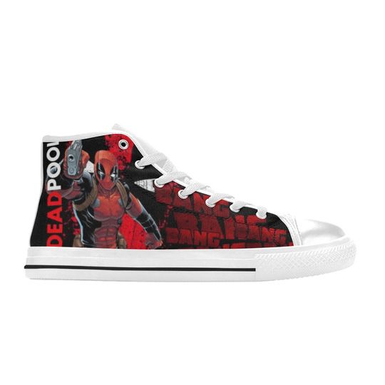 Deadpool Bang Bang High Top Sneakers, Deadpool Sneakers