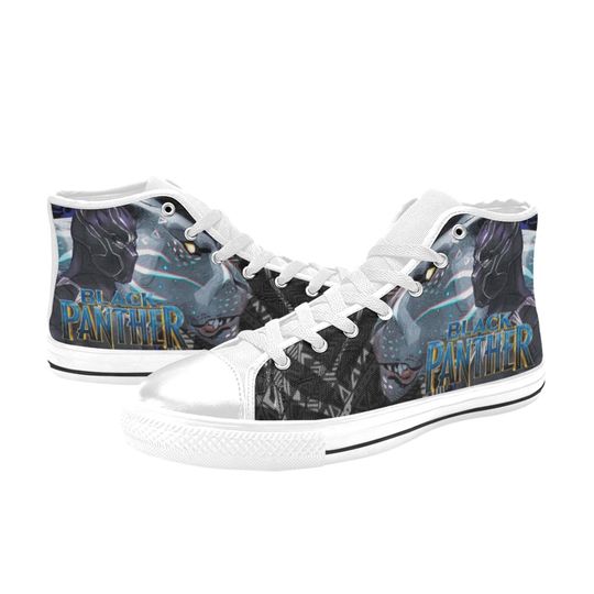 Black Panther Canvas High Top Sneakers, Black Panther for Gift