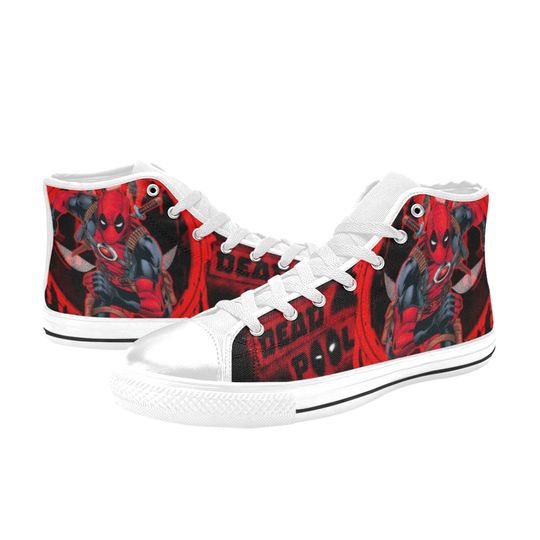 Deadpool High Top Sneakers, Deadpool Shoes