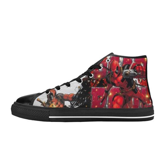 Deadpool Canvas High Top Sneakers, Deadpool Shoes For Gift