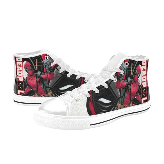 Deadpool Canvas High Top Sneakers, Deadpool Shoes