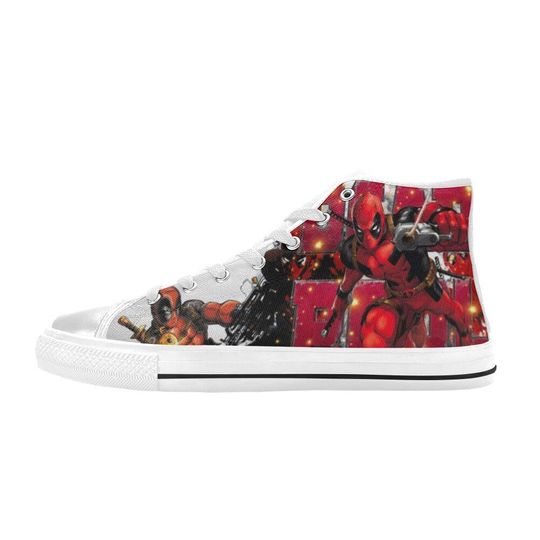 Deadpool Canvas High Top Sneakers, Deadpool Shoes For Gift