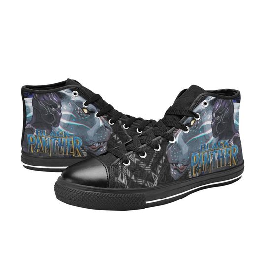 Black Panther Canvas High Top Sneakers, Black Panther for Gift