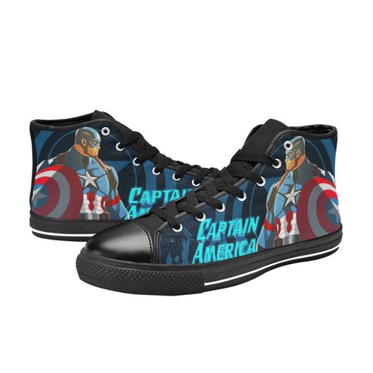 Captain America High Top Sneakers, Hero Shoes