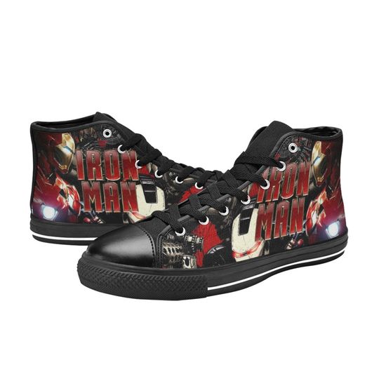 Iron Man Canvas High Top Sneakers, Iron Man Best for Gift