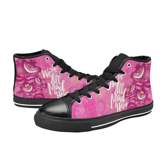 Cheshire Cat High Top Sneakers, Alice in Wonderland Shoes